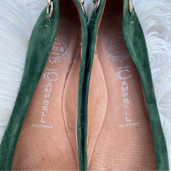 Jeffrey Campbell Ibiza Gabi Green Cap toe w/Chain Tassel Flats 7.5 - Picture 5 of 8